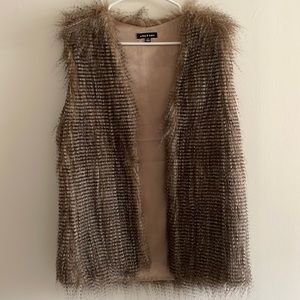Ellie & Kate faux feather vest